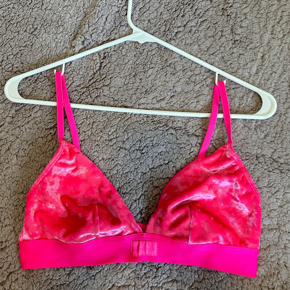 Hot pink Victoria Secret Velvet Bralette
